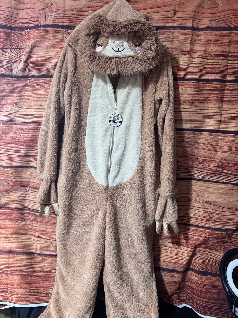 Unisex Halloween Brown Sloth Hooded Costume